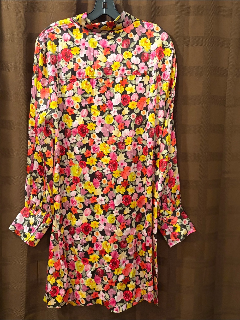 GANNI Floral Print Ruched Mini Silk Dress size 2 reg $395 - Picture 10 of 10